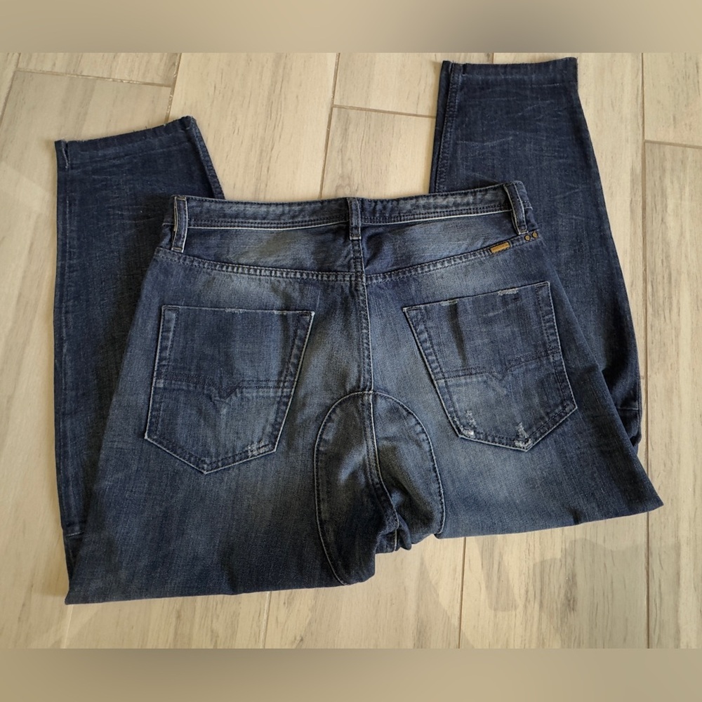 Diesel Trucker Distressed Jeans W30 L32 Dark Wash - Picture 2 of 7